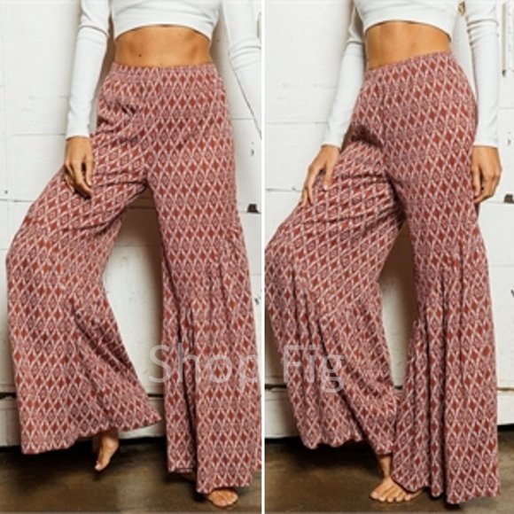 Shop_Fig Pants - New Wide Leg Flare Hippie Harem Band Pants /  Jogger Casual Jeans Bohemian